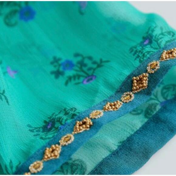 Soft Surroundings NWT Meridian Blue Embellished Bronte Kaftan Tunic & Tank Top - Picture 4 of 10